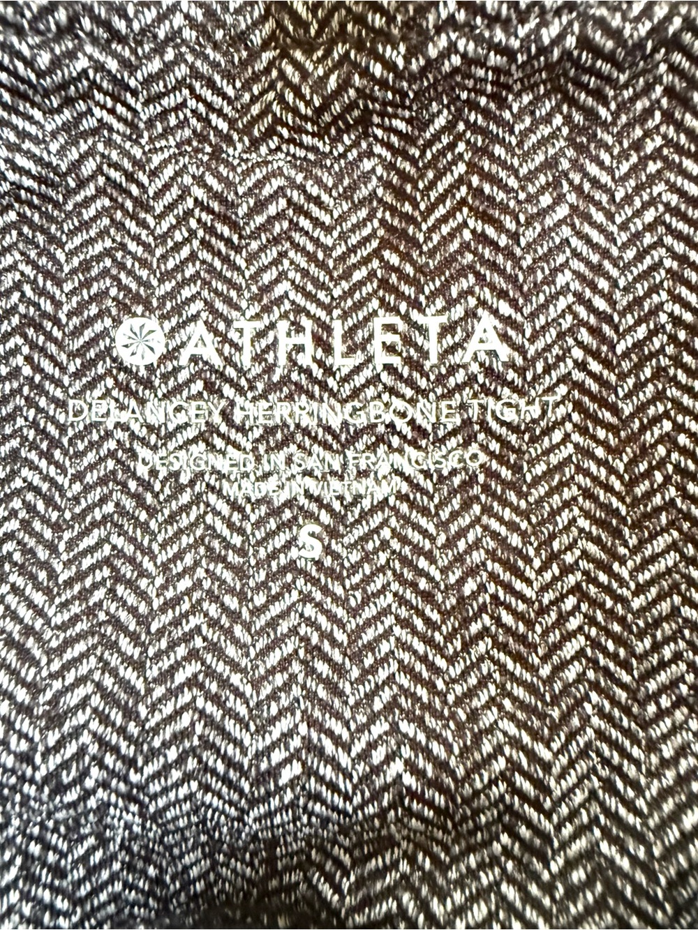 Athleta Black and White Herringbone Knit Leggings - Picture 8 of 16